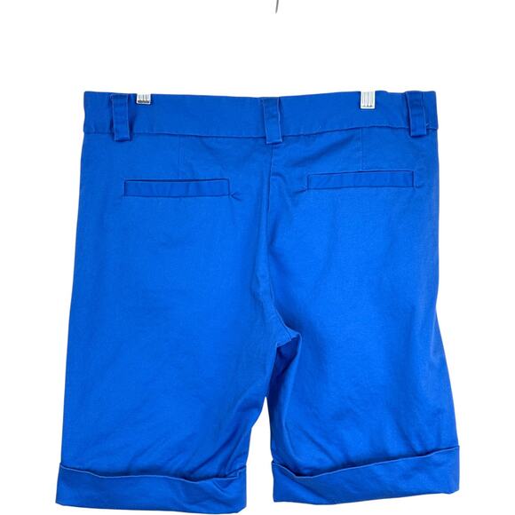 The Limited Shorts Size 12 Blue Cuffed Cotton Blend Stretch Casual Bermuda - Picture 4 of 13